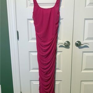 HYFVE Fuchsia Gathered Maxi Dress